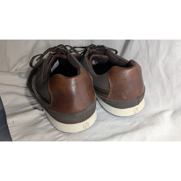FootJoy Mens Golf Brown Leather Lace up Sneakers Sz 15 Contour Casual Spikes - Picture 4 of 7